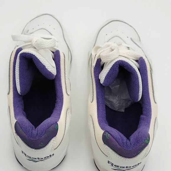 VTG Reebok 1996 Sneakers Sz6 Aurora Plus Retro White Purple NEW Old Stock In Box - Picture 10 of 16